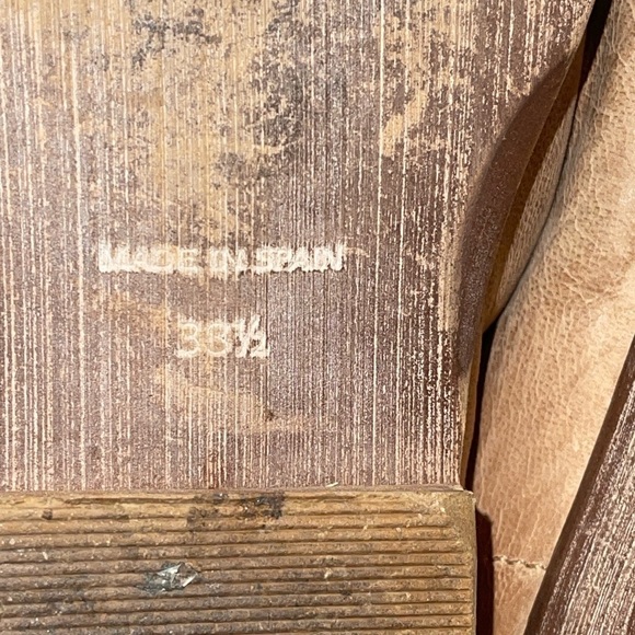 Free People Women's Shoes Size 7.5 Brown Leather Flats Slip On Peep Toe - Picture 7 of 9